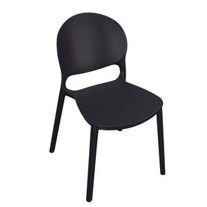 Esszimmerstuhl Gartenstuhl MORA 4er Set schwarz