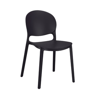 Esszimmerstuhl Gartenstuhl MORA 4er Set schwarz