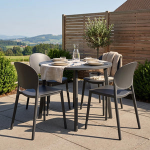 Esszimmerstuhl Gartenstuhl MORA 4er Set schwarz