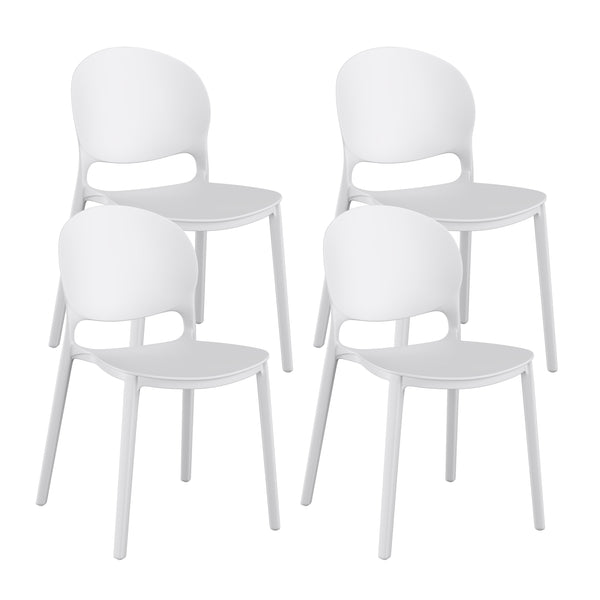 Esszimmerstuhl Gartenstuhl MORA 4er Set weiss