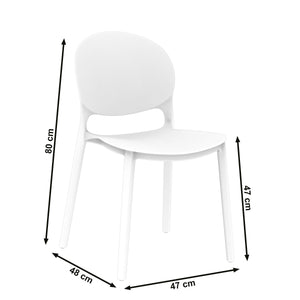 Esszimmerstuhl Gartenstuhl MORA 4er Set weiss