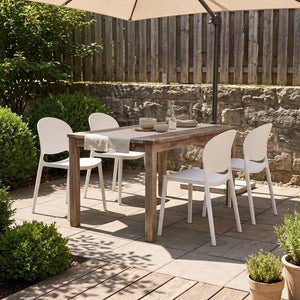 Esszimmerstuhl Gartenstuhl MORA 4er Set weiss