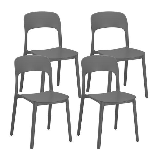 Esszimmerstuhl Gartenstuhl ZORA 4er Set anthrazit
