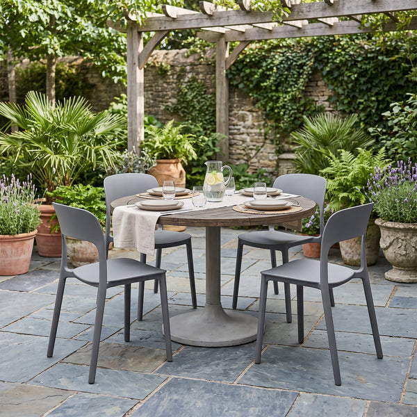 Esszimmerstuhl Gartenstuhl ZORA 4er Set anthrazit
