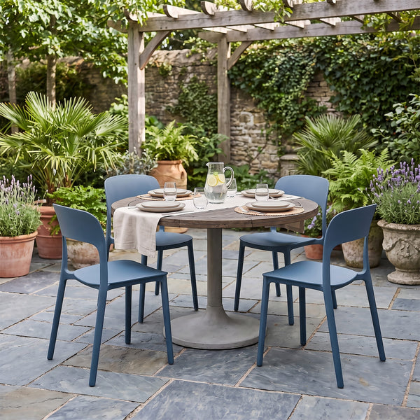 Esszimmerstuhl Gartenstuhl ZORA 4er Set blau