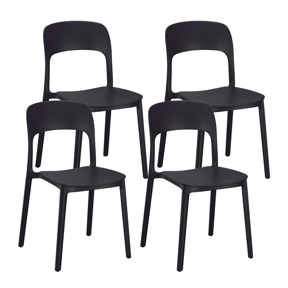 Esszimmerstuhl Gartenstuhl ZORA 4er Set schwarz