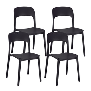 Esszimmerstuhl Gartenstuhl ZORA 4er Set schwarz