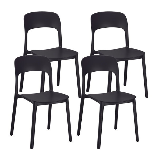Esszimmerstuhl Gartenstuhl ZORA 4er Set schwarz