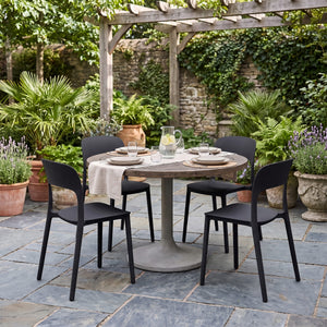 Esszimmerstuhl Gartenstuhl ZORA 4er Set schwarz