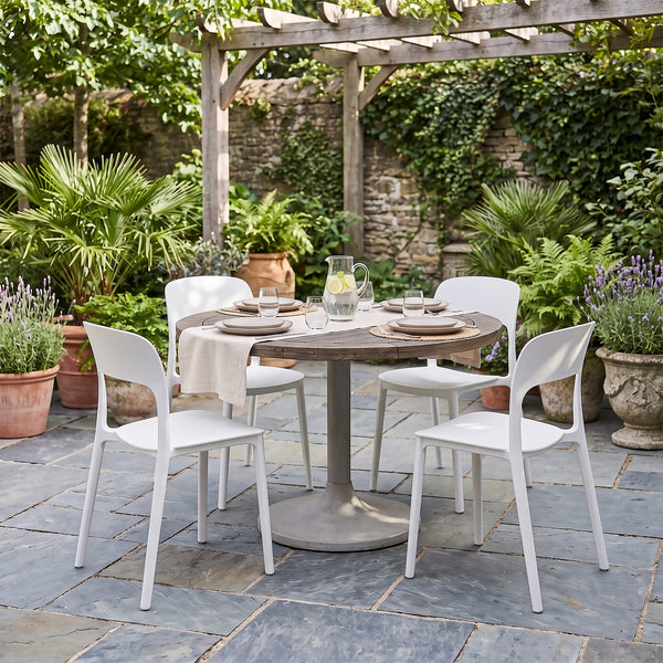 Esszimmerstuhl Gartenstuhl ZORA 4er Set weiss