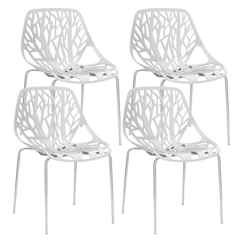 Ensemble de 4 chaises de salle à manger JANO, blanches