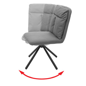 Esszimmerstuhl Küchenstuhl, drehbar Auto-Position Textil/Stoff ~ grau