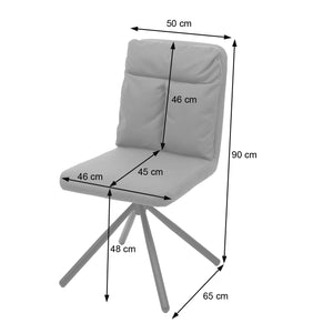 Esszimmerstuhl Küchenstuhl, drehbar Auto-Position Textil/Stoff ~ grau