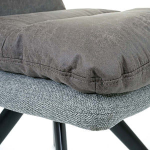 Esszimmerstuhl Küchenstuhl, drehbar Stoff/Textil ~ hellgrau-grau