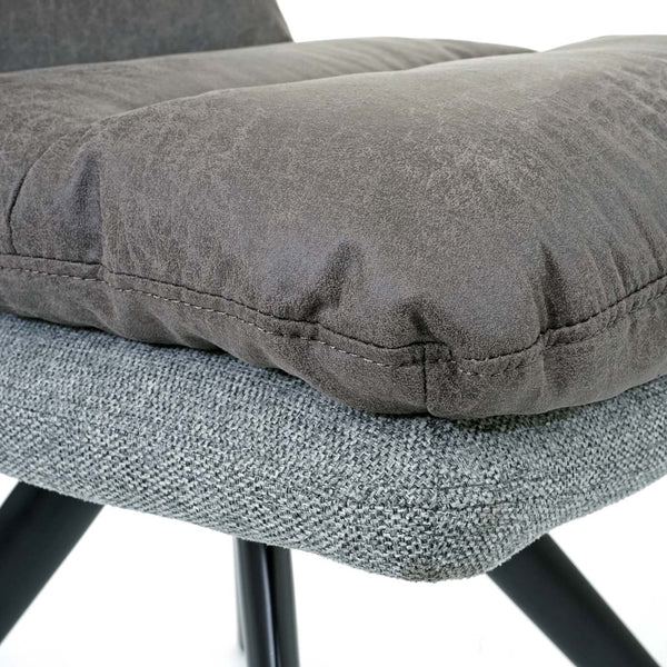 Esszimmerstuhl Küchenstuhl, drehbar Stoff/Textil ~ hellgrau-grau