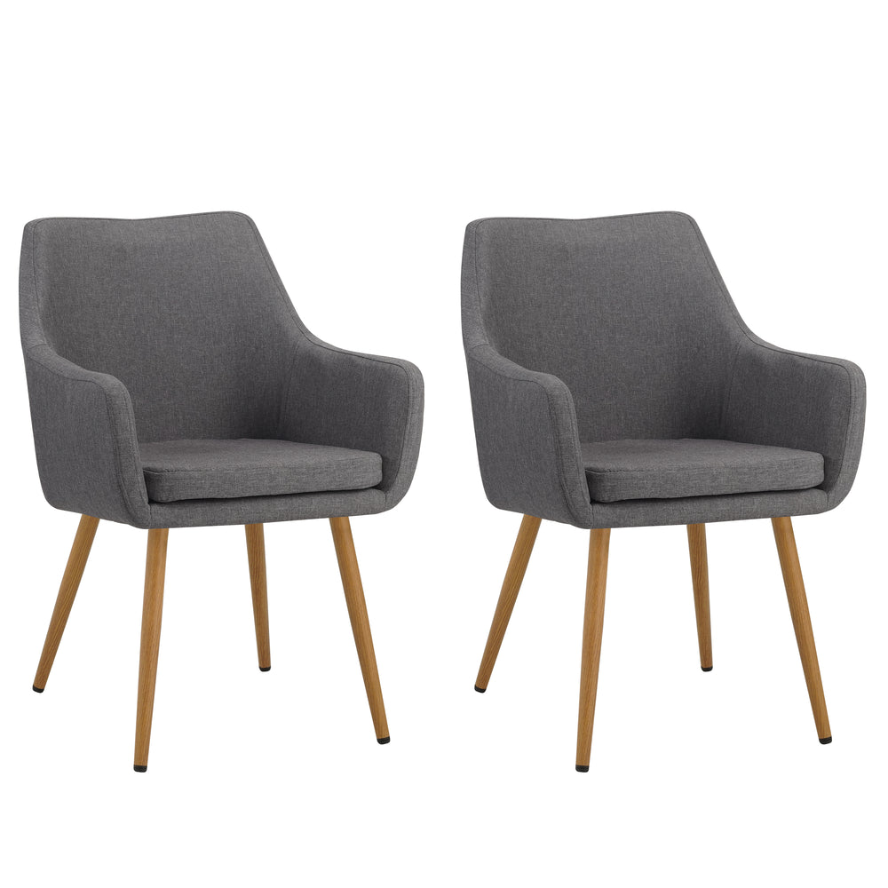 Chaise de salle à manger LADINA, lot de 2, anthracite