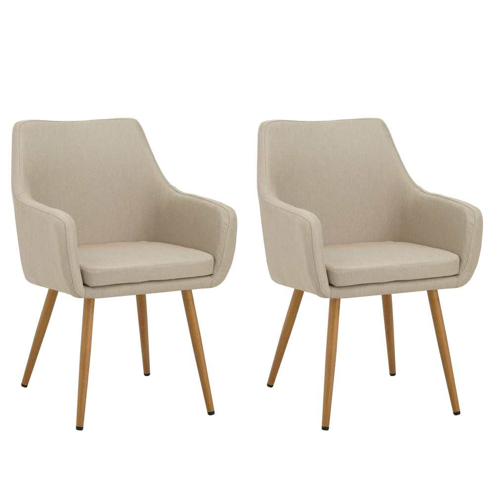 Chaise de salle à manger LADINA, lot de 2, beige