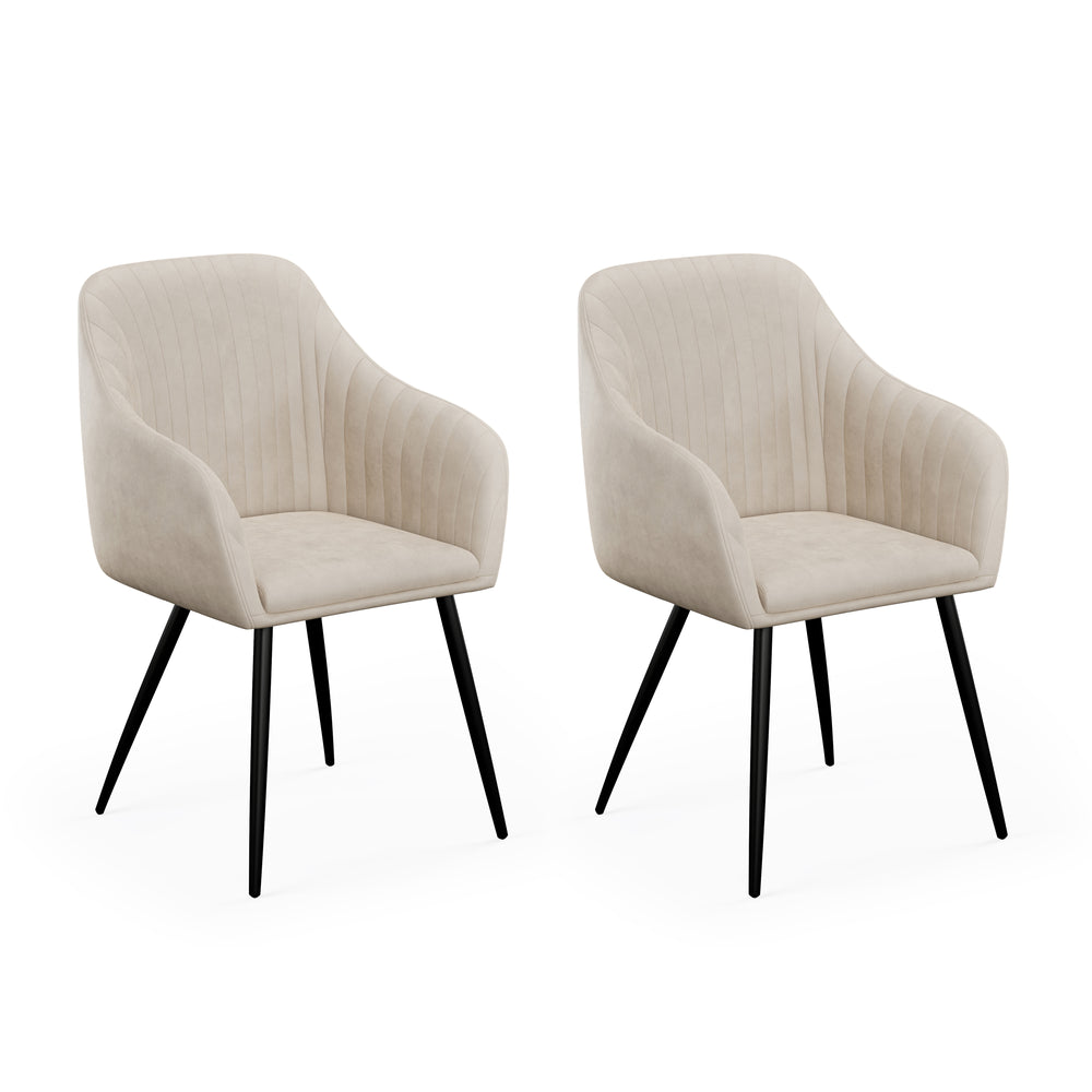 Ensemble de 2 chaises de salle à manger LEE beige