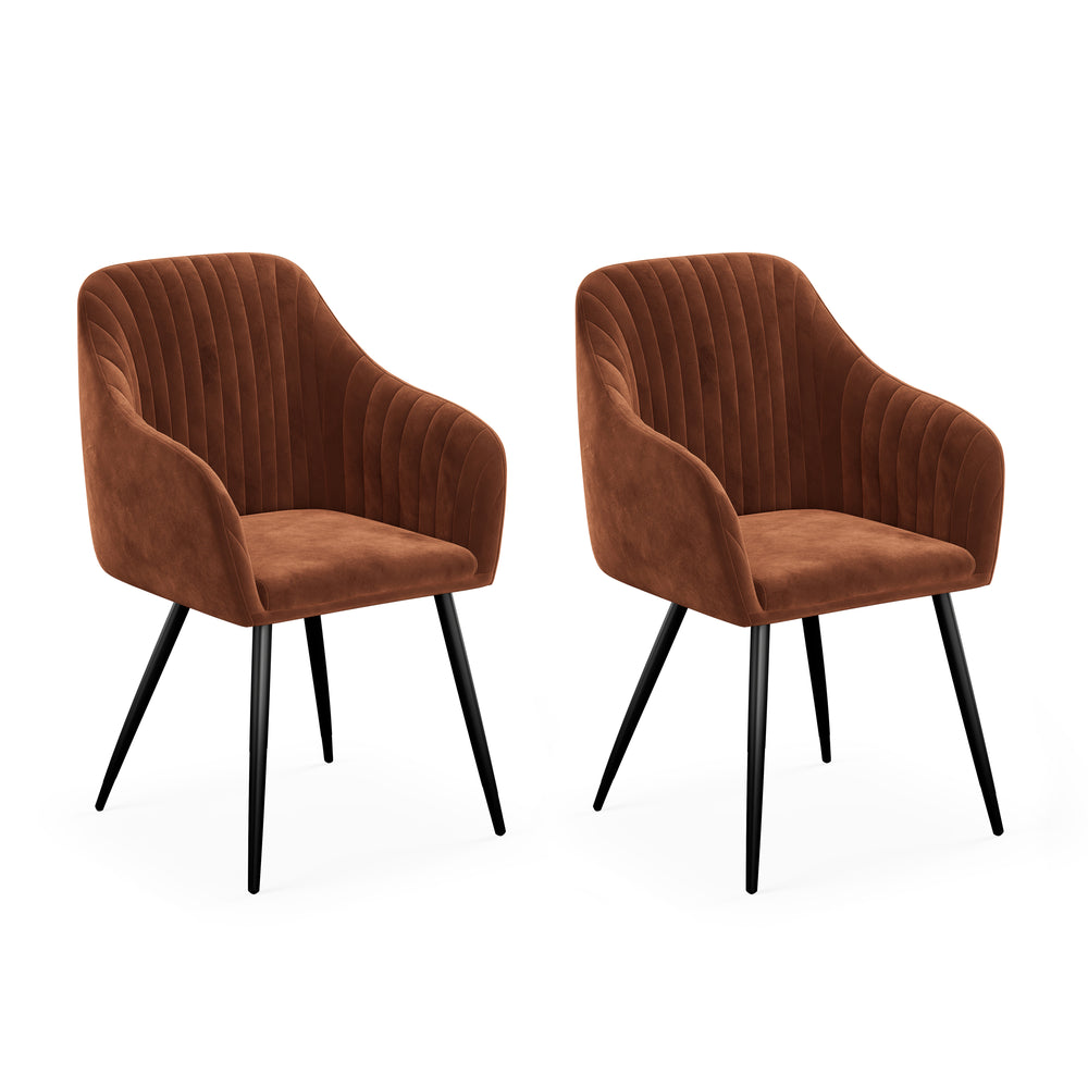 Ensemble de 2 chaises de salle à manger LEE marron
