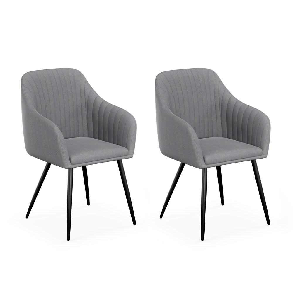 Chaise de salle à manger LEE grise, lot de 2