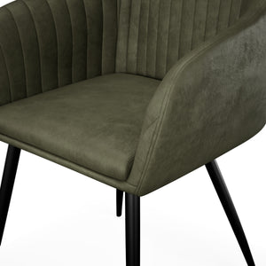 Esszimmerstuhl Samt LEE olive 2er Set