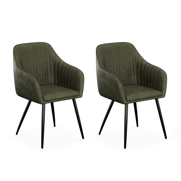 Esszimmerstuhl Samt LEE olive 2er Set