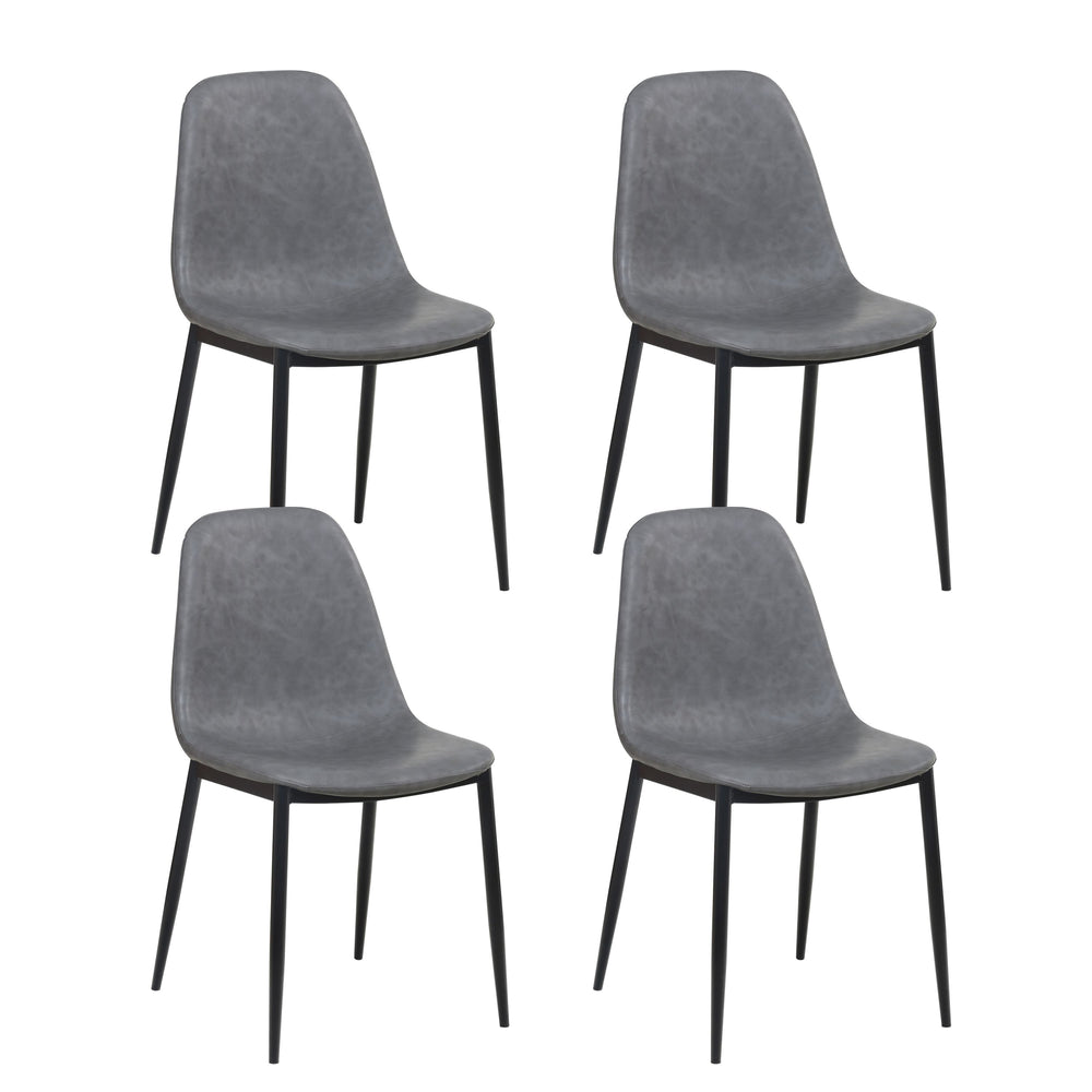 Sedia da pranzo CHAD antracite set da 4