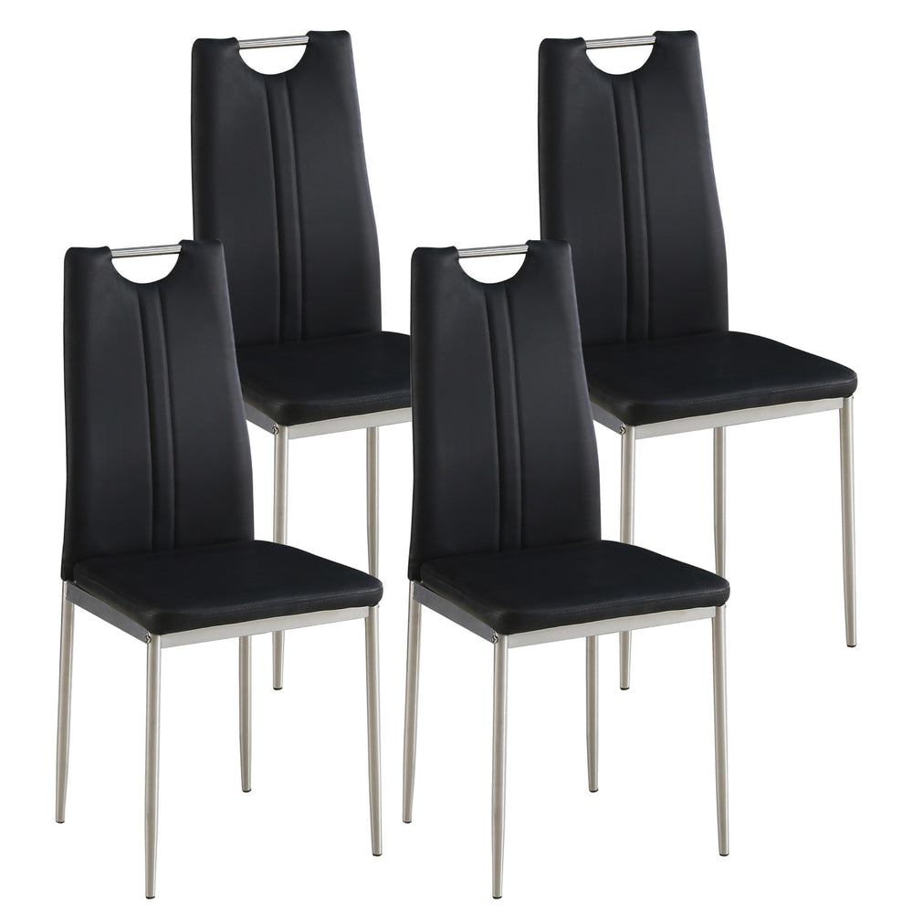 Sedia da pranzo Ivo, nera, set da 4