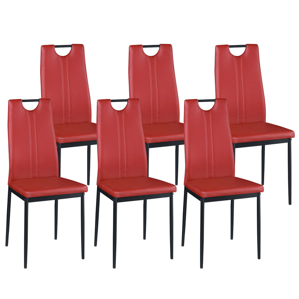 Sedia da pranzo IVO, rossa, set da 6