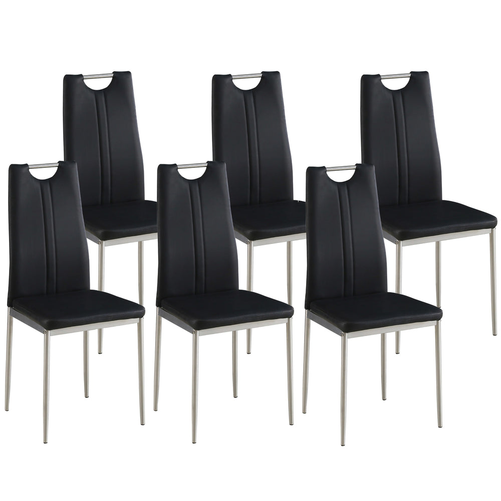 Sedia da pranzo Ivo, nera, set da 6