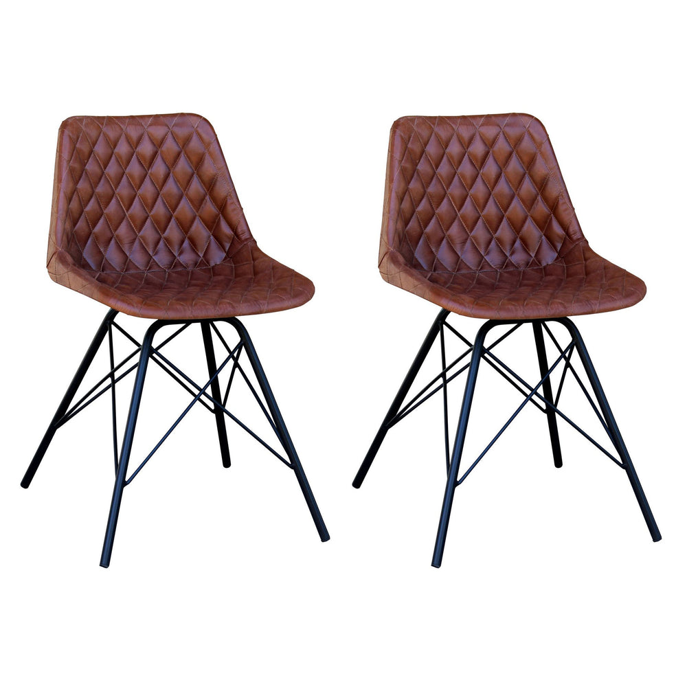 Sedia da pranzo vintage ARIANNE marrone, set di 2