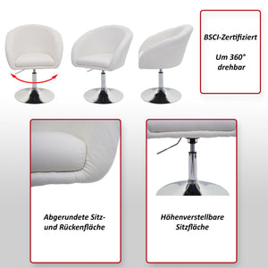 Esszimmerstuhl Loungesessel höhenverstellbar weiss
