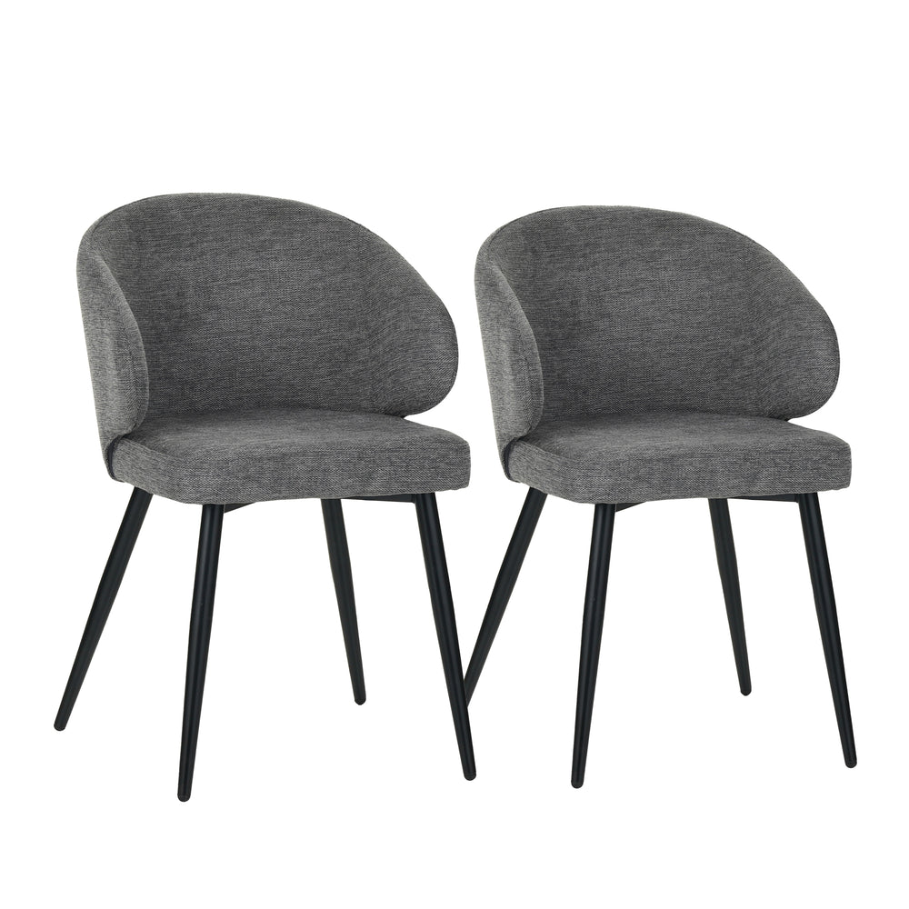 Chaise de salle à manger MAFFY, lot de 2, anthracite