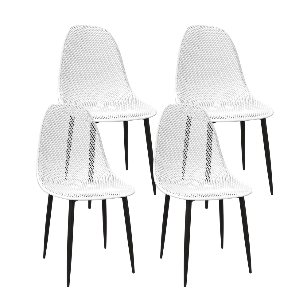 Ensemble de 4 chaises de salle à manger MELINA blanches
