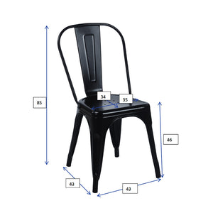 Esszimmerstuhl Metall METALUXE 4er Set schwarz