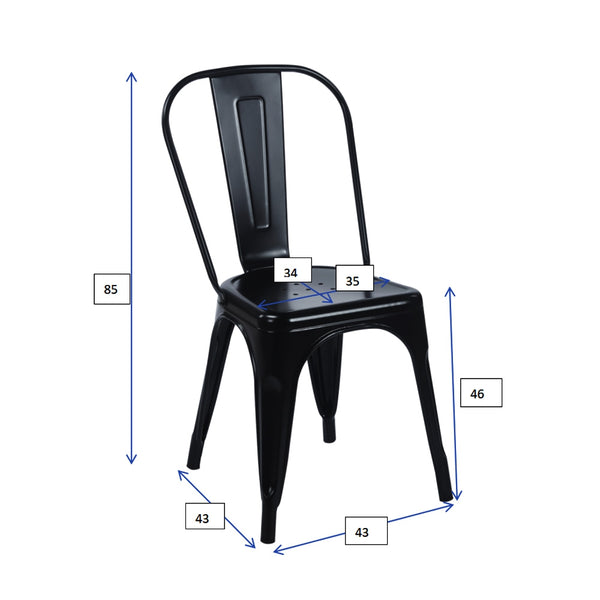 Esszimmerstuhl Metall METALUXE 4er Set schwarz