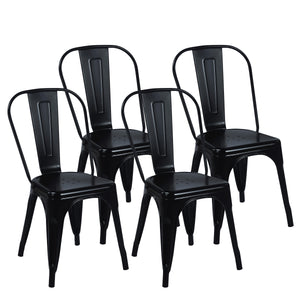Esszimmerstuhl Metall METALUXE 4er Set schwarz