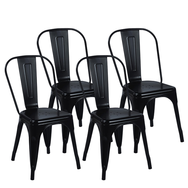 Esszimmerstuhl Metall METALUXE 4er Set schwarz