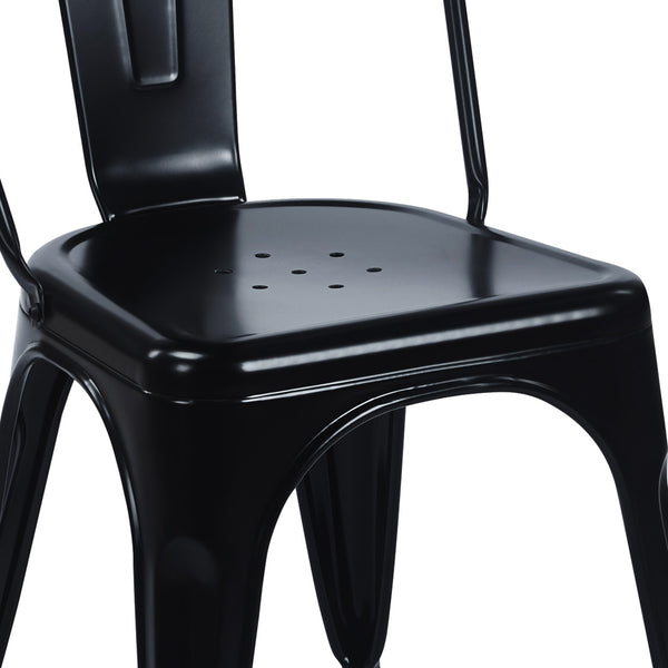 Esszimmerstuhl Metall METALUXE 4er Set schwarz