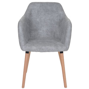 Esszimmerstuhl Malmö 50er Jahre Textil vintage betongrau, helle Beine