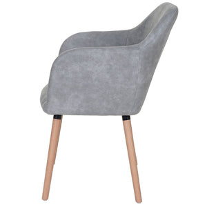 Esszimmerstuhl Malmö 50er Jahre Textil vintage betongrau, helle Beine