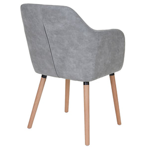 Esszimmerstuhl Malmö 50er Jahre Textil vintage betongrau, helle Beine