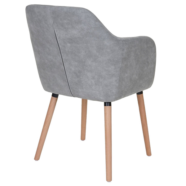 Esszimmerstuhl Malmö 50er Jahre Textil vintage betongrau, helle Beine