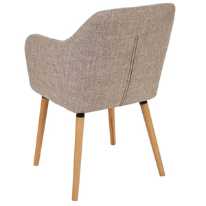 Esszimmerstuhl Malmö T381 50er Jahre ~ Textil, creme/grau, helle Beine