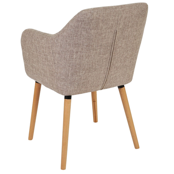 Esszimmerstuhl Malmö T381 50er Jahre ~ Textil, creme/grau, helle Beine