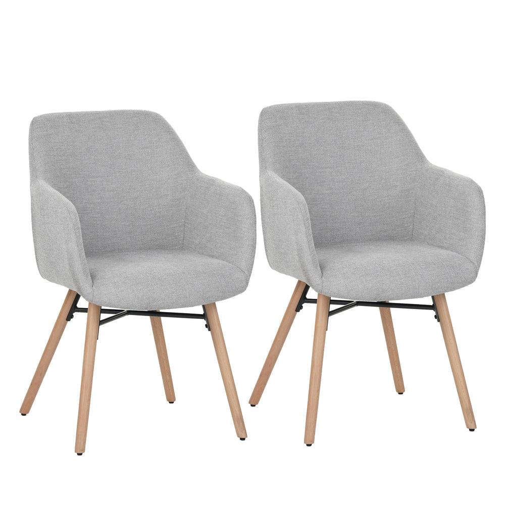 Chaise de salle à manger NETY, lot de 2, gris clair