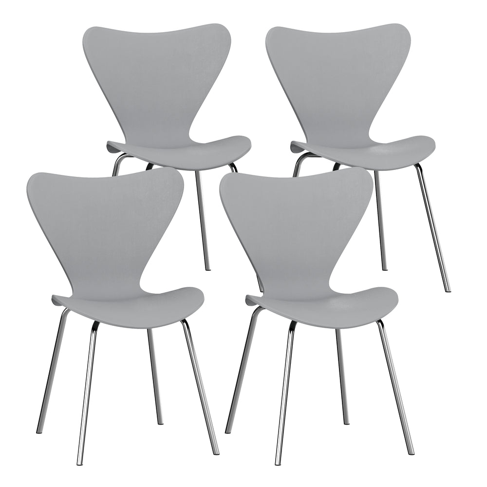 Esszimmerstuhl NOMI 4er Set grau/silber