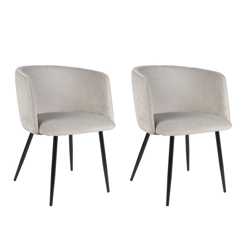 Chaise de salle à manger ANGELINA, gris clair, lot de 2