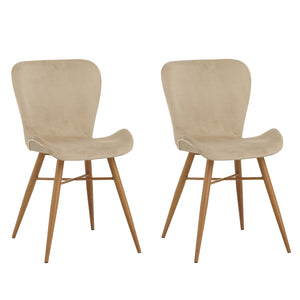 Esszimmerstuhl TONI 2er Set Samt beige