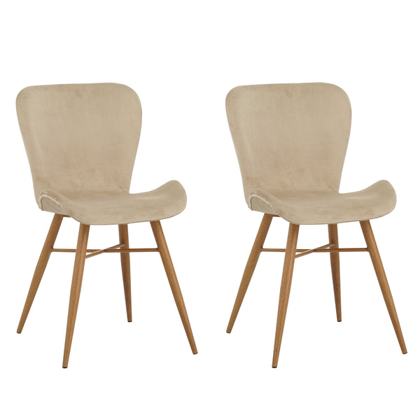 Esszimmerstuhl TONI 2er Set Samt beige